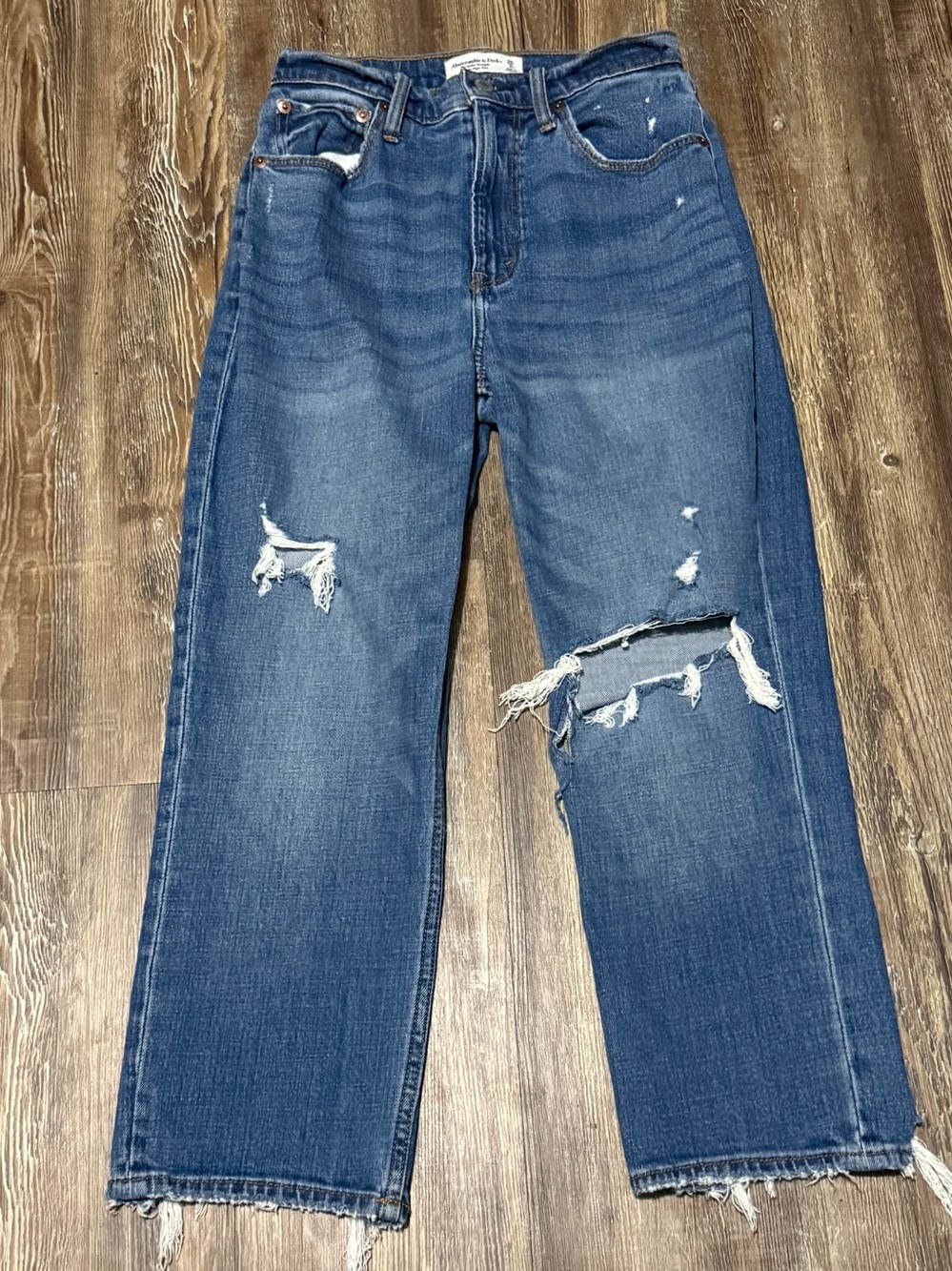Abercrombie & Fitch The Ankle Straight Jeans Women's 2s/26 Ultra High Rise Denim